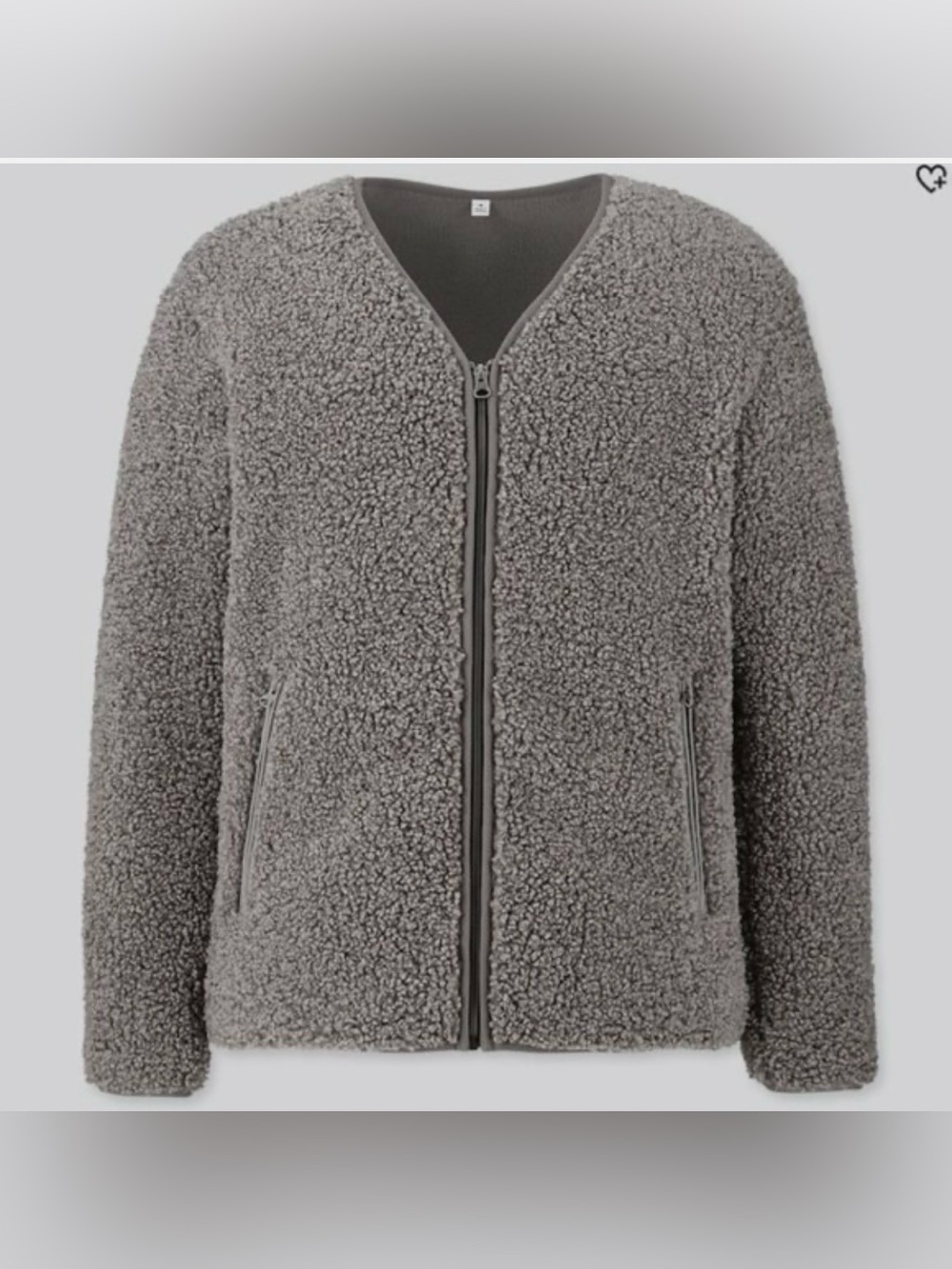 Cozy Full-Zip Sherpa Jacket in grey